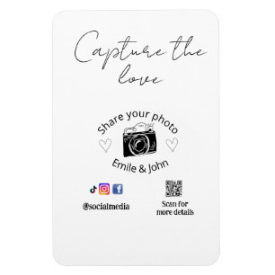 Magnet Flexible partagez l'amour mariage qr couple amour nom date