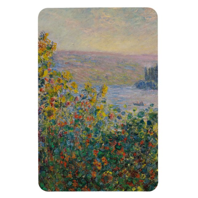Magnet Flexible Parterres de fleurs à Vétheuil, paysage impression (Vertical)