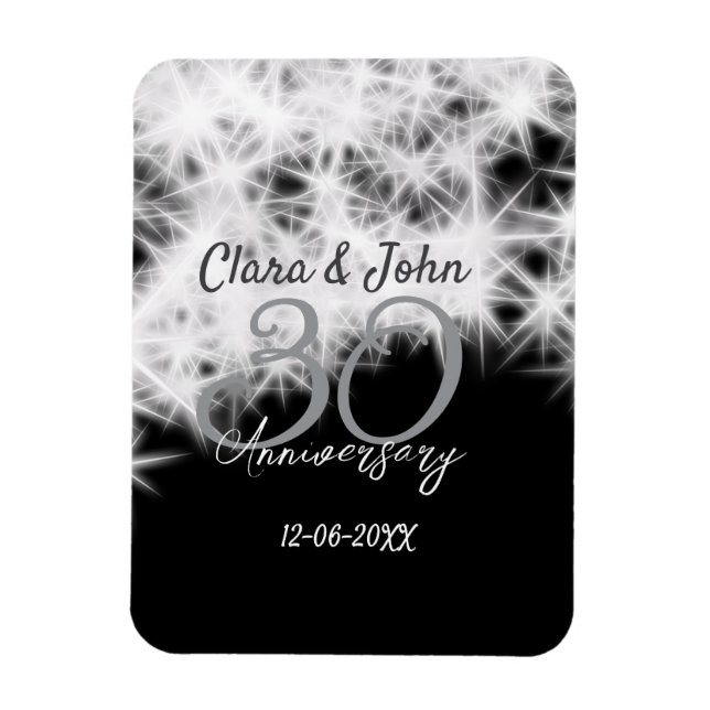 Magnet Flexible Parties scintillant d'anniversaire du 30e mariage  (Vertical)