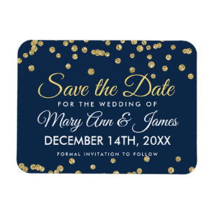 Magnet Flexible Parties scintillant d'or Confetti Marine Mariage E