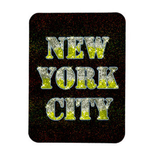 Magnet Flexible Parties scintillant d'or Silver de New York
