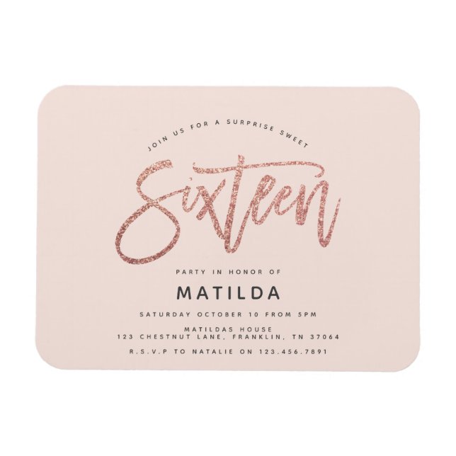 Magnet Flexible Parties scintillant rose en or girly surprise douc (Horizontal)