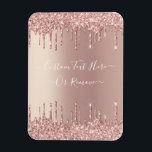 Magnet Flexible Parties scintillant rose Gold Blush Éclats Texte p<br><div class="desc">Rose Gold Blush Parties scintillant Sparkle Drips Custom Text Pink Modern - Ajouter votre texte unique ou supprimer du texte - Faire votre cadeau spécial - Redimensionner et déplacer ou supprimer et ajouter du texte / des éléments avec outil de personnalisation. Conception par MIGNED. Veuillez voir mes autres projets. Vous...</div>