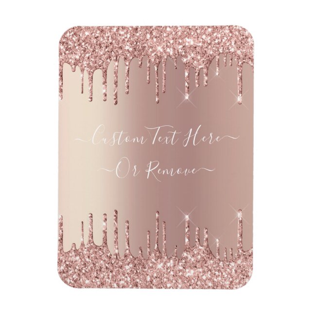 Magnet Flexible Parties scintillant rose Gold Blush Éclats Texte p (Vertical)