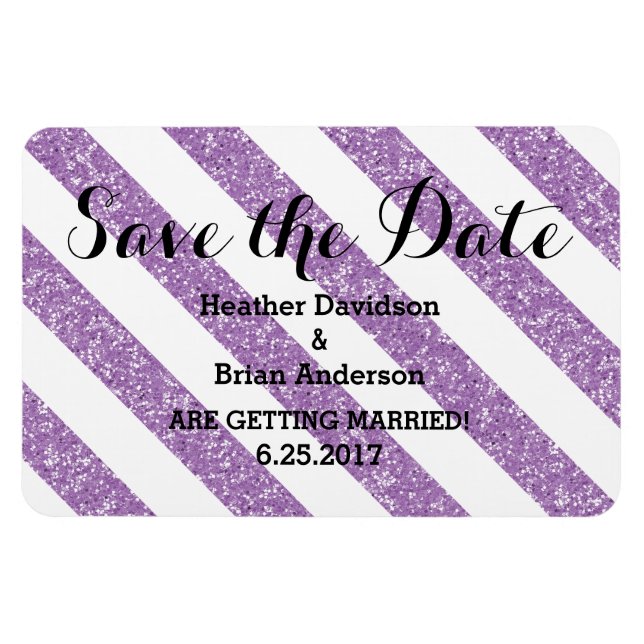 Magnet Flexible Parties scintillant violet Stripes d'apparence Enr (Horizontal)