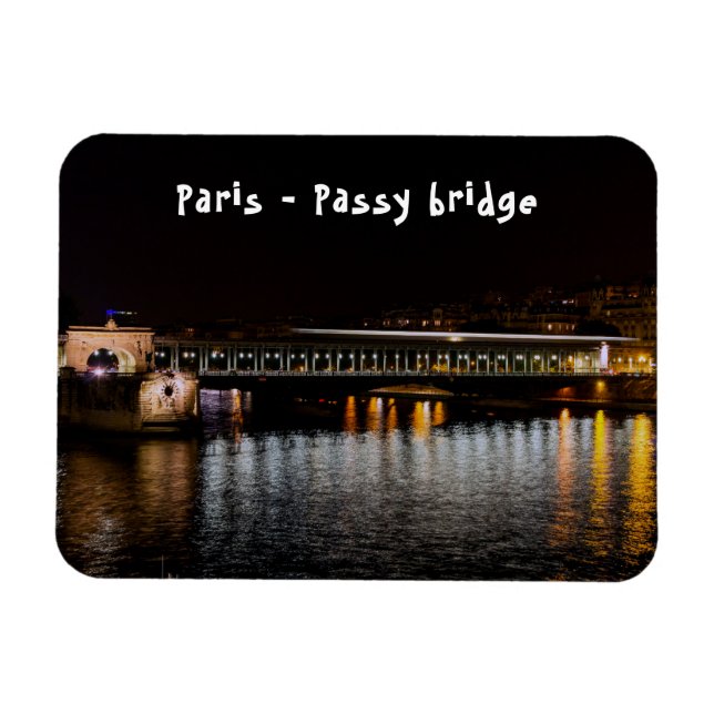 Magnet Flexible Passage du métro Pont Passy de nuit (Horizontal)