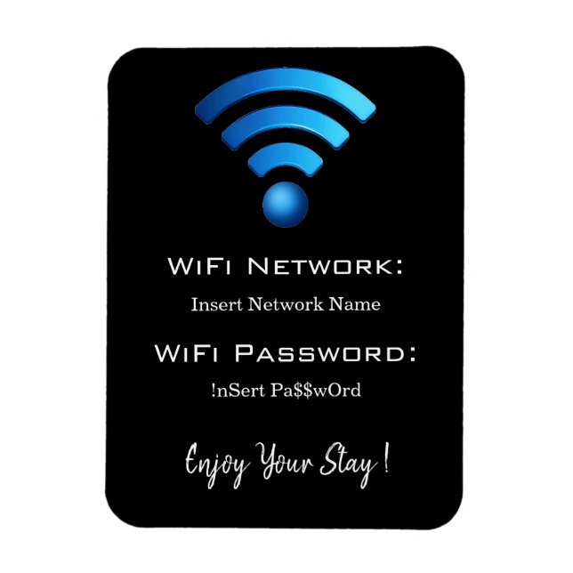 Magnet Flexible password wifi details black (Vertical)