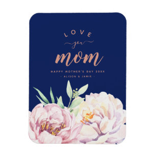 Magnet Flexible Pastel Aquarelle Florales Vous Aimez Maman Minimal