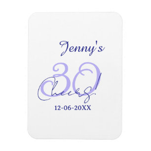 Magnet Flexible Pastel félicitations 30ème anniversaire violet élé