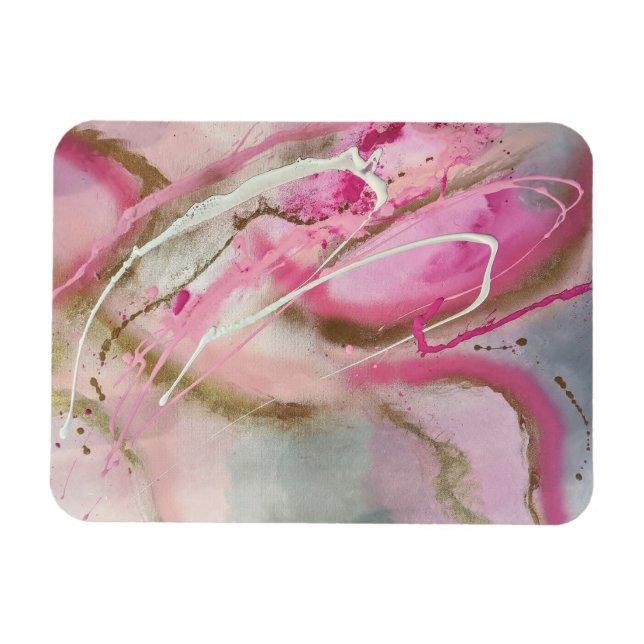 Magnet Flexible Pastel pink Abstract Art on Canvass (Horizontal)