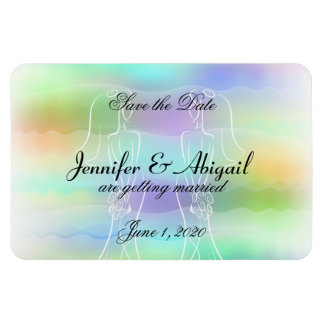 Magnet Flexible Pastel Rainbow Mariées Mariage Enregistrer la date