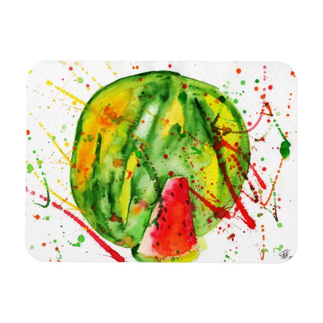 Magnet Flexible pastèque Abstraite couleur vive (Horizontal)