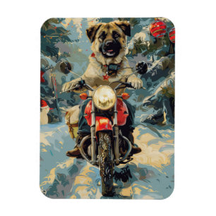 Magnet Flexible Pasteur anatolien Chien à cheval Moto Noël