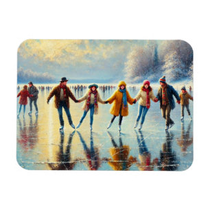 Magnet Flexible Patinage sur glace sur un lac gelé