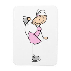 Magnet Flexible Patineuse artistique fille rose en bonhomme allume