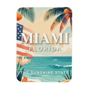 Magnet Flexible Patrimoine tropical de la côte de Miami Floride