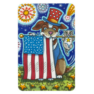 MAGNET FLEXIBLE PATRIOTIQUE DRAPEAU POIGNET CHIEN SOURIS CHAT, CUL