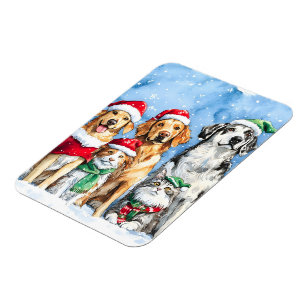 Magnet Flexible Patte enneigée festive mignonne animaux de Noël aq