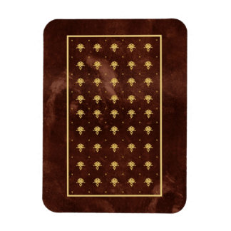 Magnet Flexible Pattern Leather Brown et Gold Damask
