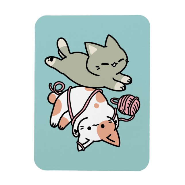 Magnet Flexible Pattes et Jeux – Illustration de Chat Adorable (Vertical)