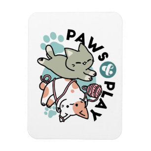 Magnet Flexible Pattounes et Jeux – Illustration de Chat Adorable