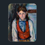 Magnet Flexible Paul Cezanne - Garçon dans la veste rouge<br><div class="desc">Garcon au gilet rouge - Paul Cezanne,  Huile sur toile,  1888-1890</div>