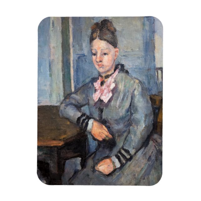 Magnet Flexible Paul Cezanne - Madame Cezanne Leaning sur une tabl (Vertical)