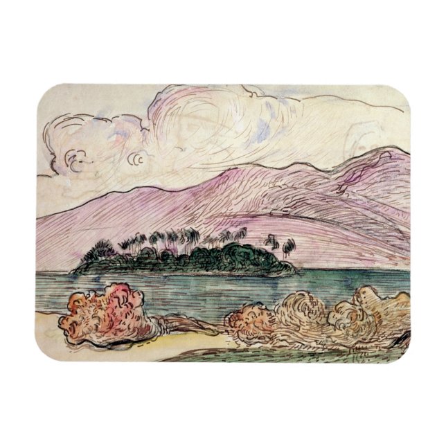Magnet Flexible Paul Gauguin | Paysage tahitien (avec papier) (Horizontal)