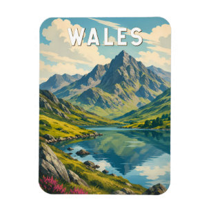 Magnet Flexible Pays de Galles Royaume-Uni Illustration Voyage Art