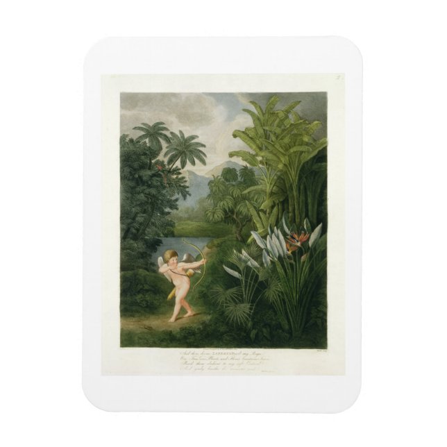 Magnet Flexible Paysage avec Cupid pointant une flèche vers un per (Vertical)