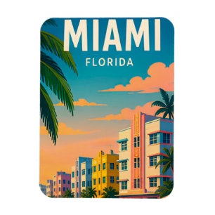 Magnet Flexible Paysage côtier tropical de Miami Floride