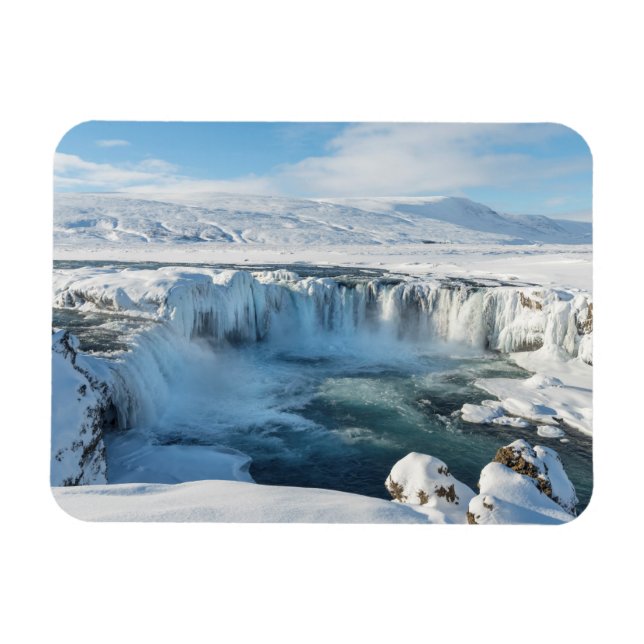 Magnet Flexible Paysage de la cascade de Godafoss (Horizontal)
