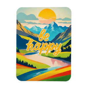 Magnet Flexible Paysage de la montagne Retro