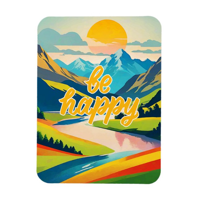 Magnet Flexible Paysage de la montagne Retro (Vertical)