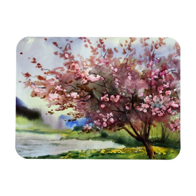 Magnet Flexible Paysage de peinture aquarelle (Horizontal)
