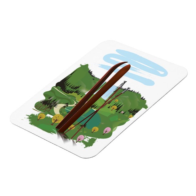 Magnet Flexible Paysage de ski (Côté Gauche)