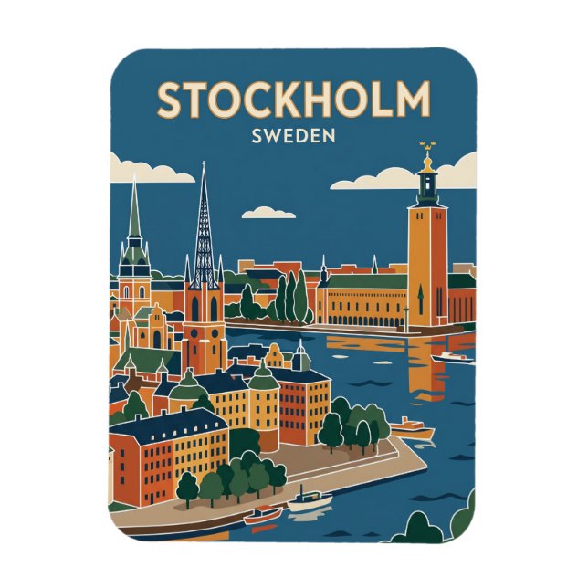 Magnet Flexible Paysage de Stockholm en Suède (Vertical)