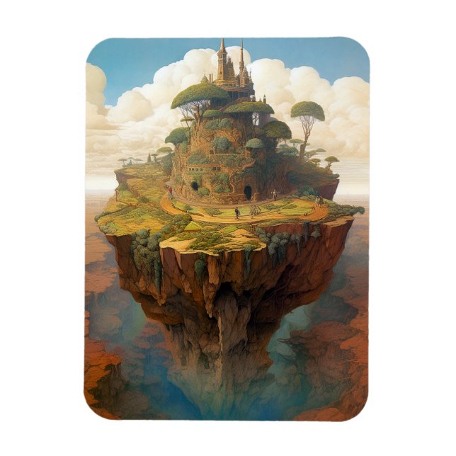 Magnet Flexible Paysage de Surreal Island Art Imaginaire (Vertical)