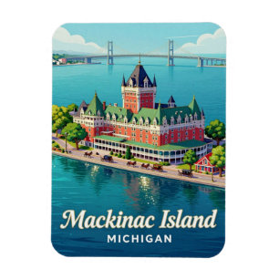 Magnet Flexible Paysage des Grands Lacs de l'île de Mackinac ⛵