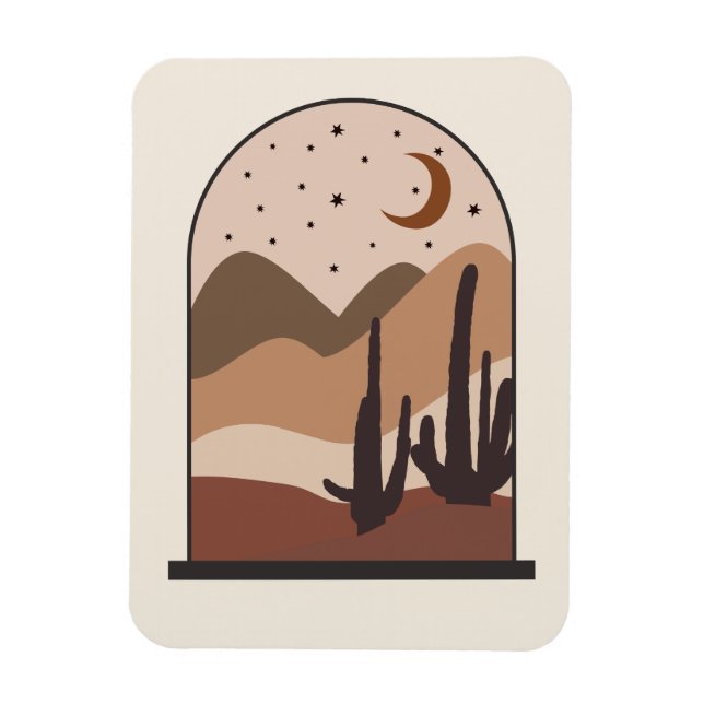 Magnet Flexible Paysage désertique, Arizona, Art abstrait boho (Vertical)