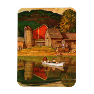 Magnet Flexible Paysage d'étang de ferme par Mead Schaeffer