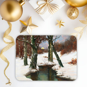 Magnet Flexible Paysage D'Hiver Avec Lune Levante