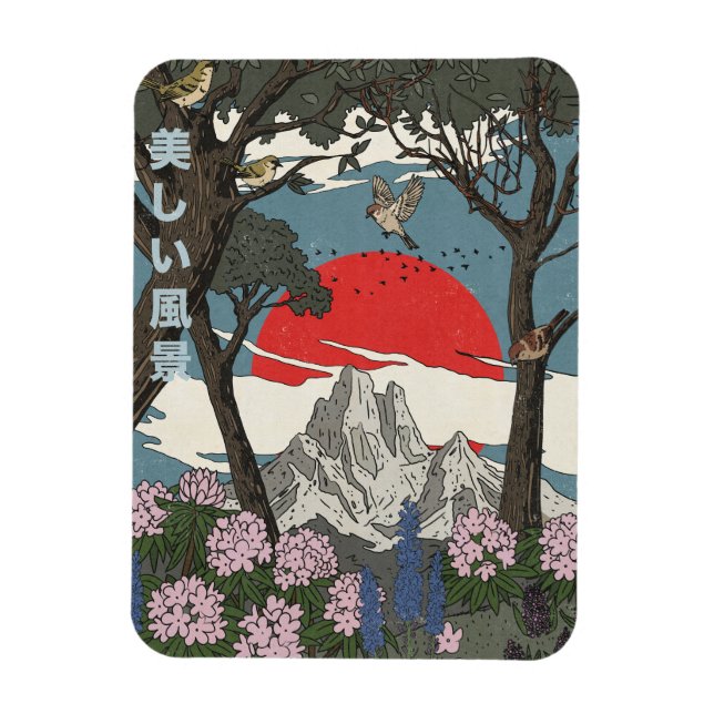 Magnet Flexible Paysage japonais magnifique (Vertical)
