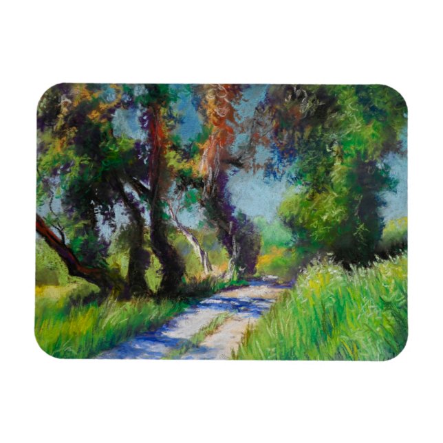 Magnet Flexible Paysage Pastel d'Oliveraie Ensoleillée (Horizontal)