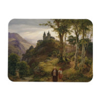 Paysage romantique avec complexe de monastères