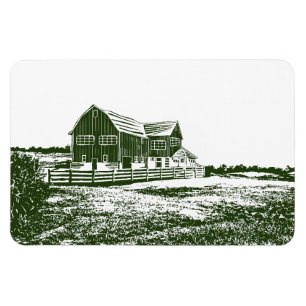 Magnet Flexible Paysage rural maison de ferme de style coupe