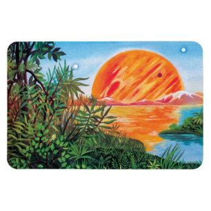 Magnet Flexible Paysage sur Europa - Peinture de science-fiction d