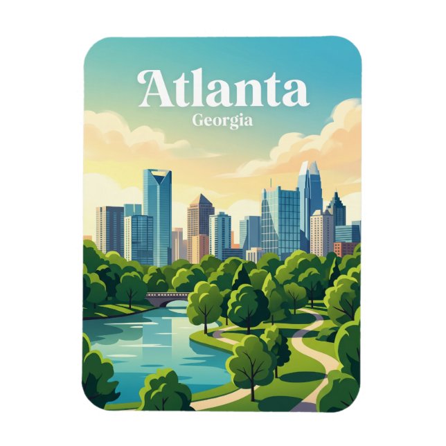 Magnet Flexible Paysage urbain d'Atlanta États-Unis (Vertical)
