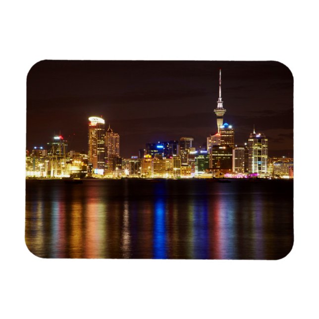 Magnet Flexible Paysage urbain d'Auckland de nuit (Horizontal)