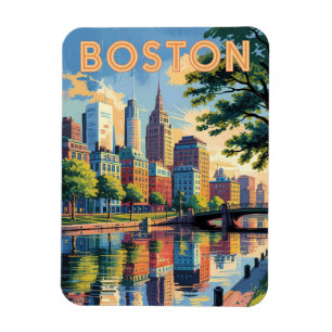 Magnet Flexible Paysage urbain de Boston Massachusetts Art de voya